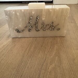 Petal & Pup Cream Clutch with Silver Accents